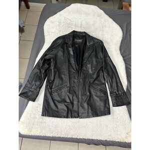 Wilson's Leather Womens‎ Black Open Front Moto Jacket Size Large